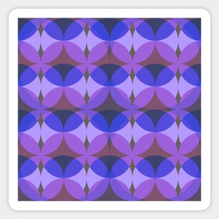 Mid Mod Circle Geometric Purple Blue Sticker